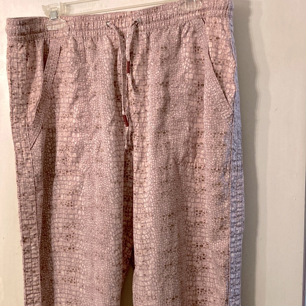 Anthropologie Pink Oranges Snake Print Joggers Pants  Size Large